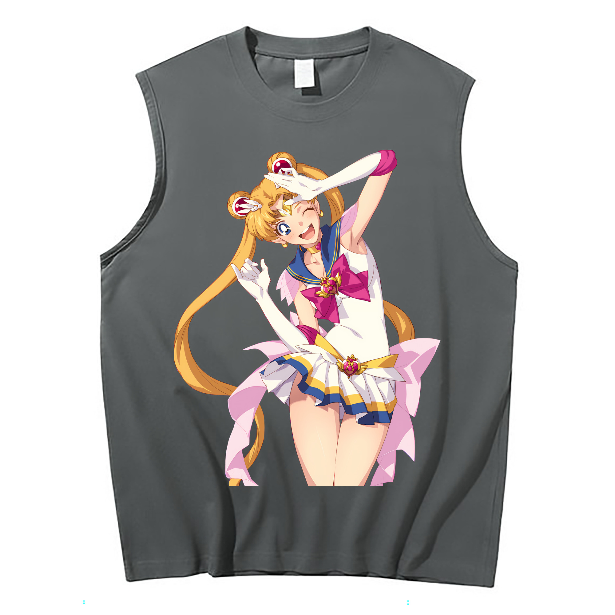 （画像用） 美少女戦士セーラームーン 月野 うさぎ つきの うさぎ Sailor Moon Tsukino Usagi コットン100％タンクトップ（フロントプリント）